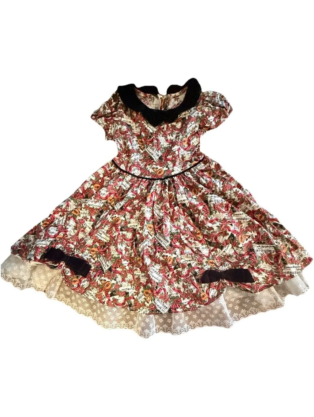 Petals San Francisco Vintage Girls Holiday Dress 1990s Made In USA READ 18 Month